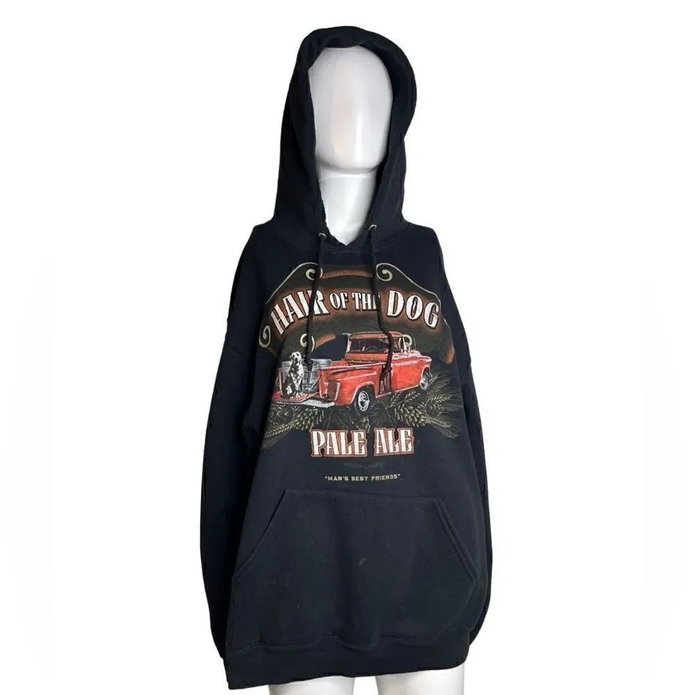 Jerzees Hair of the dog pullover hoodie black Size large